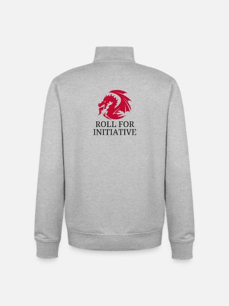 Roll For Initiative – Feuerdrache - Unisex Organic Zip Sweatshirt von Stanley/Stella - Grau meliert