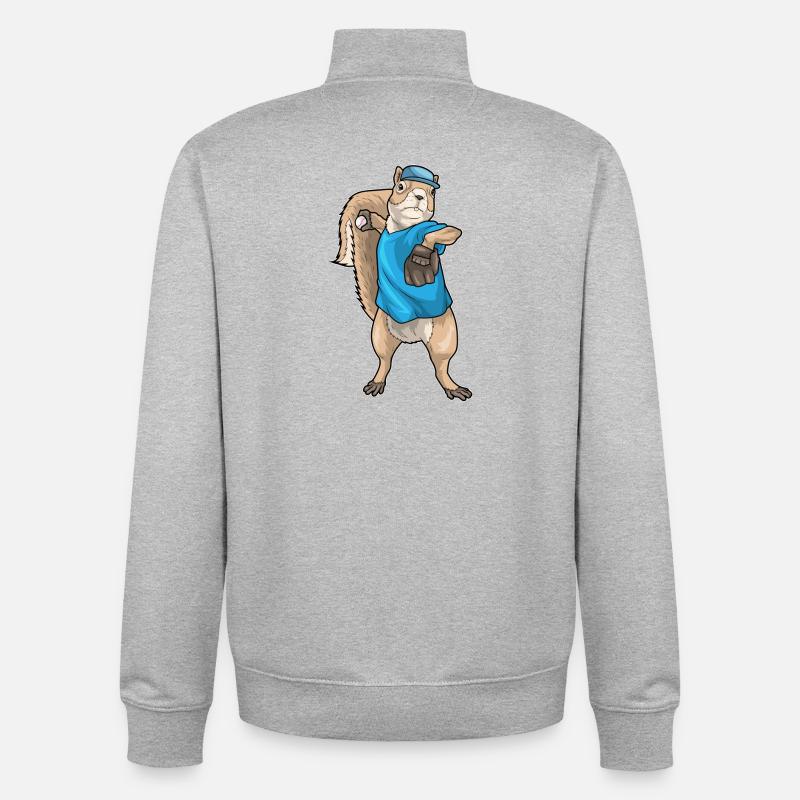 Gant de baseball Squirrel - Sweat zippé unisexe en coton bio Stanley/Stella - gris chiné