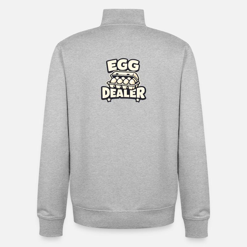 Marchand d’œufs - Éleveur de poulets - Sweat zippé unisexe en coton bio Stanley/Stella - gris chiné