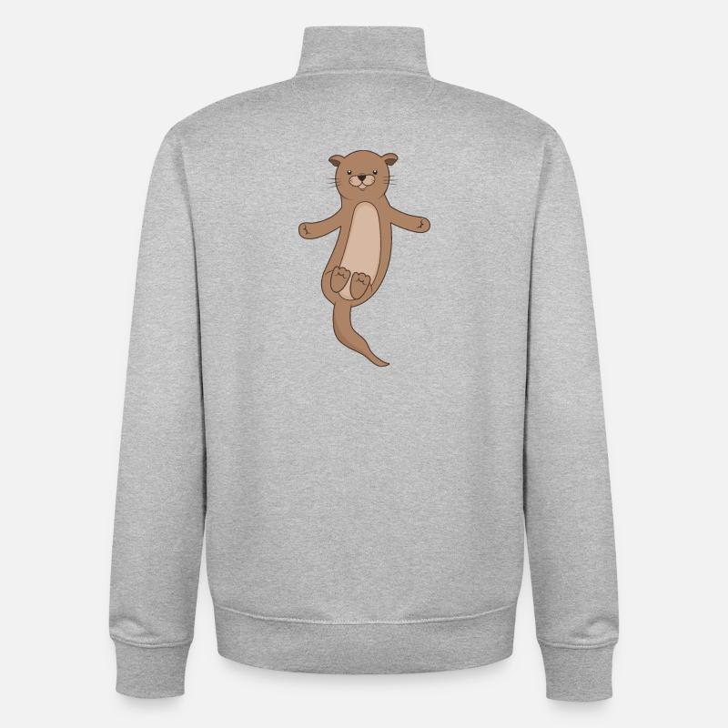 Otter - Sweat zippé unisexe en coton bio Stanley/Stella - gris chiné