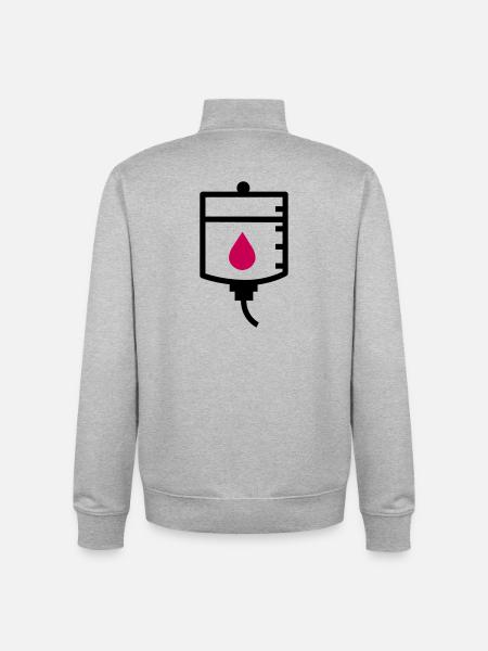 Doctor therapy treatment drip - Unisex Organic Zip Sweatshirt by Stanley/Stella - heather grey