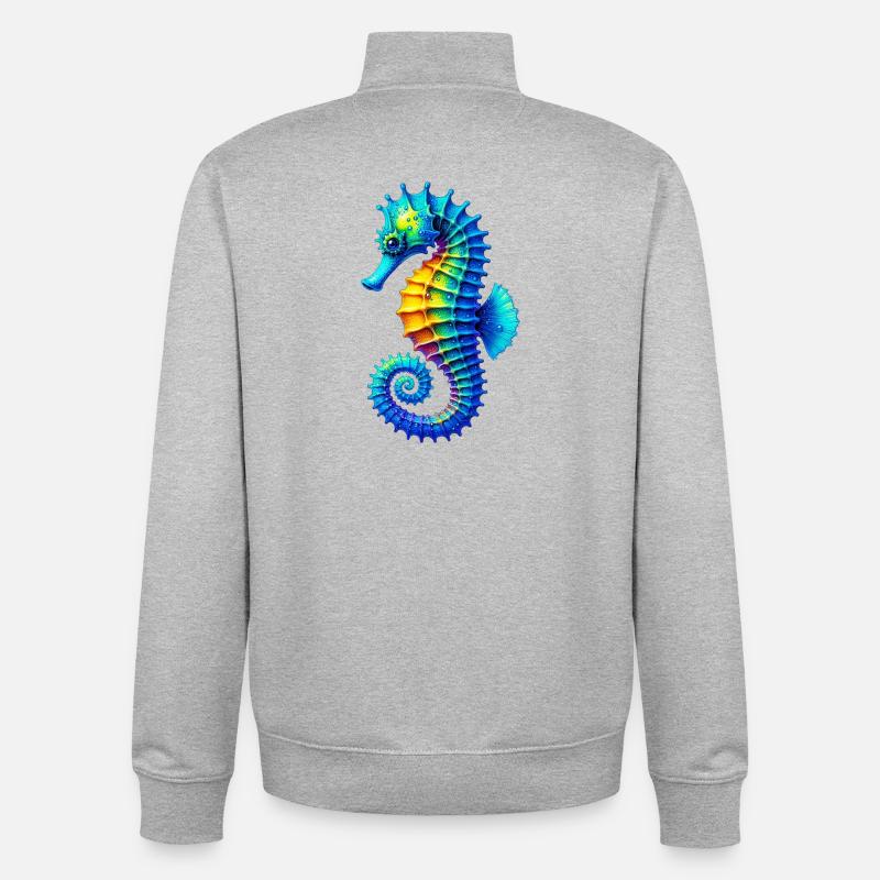 Seepferdchen - Unisex Organic Zip Sweatshirt von Stanley/Stella - Grau meliert