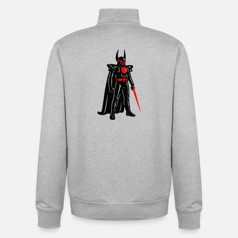 Space Devil - Unisex Organic Zip Sweatshirt by Stanley/Stella - heather grey