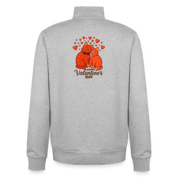 Verliebte Katzen – Valentinstag Illustration - Unisex Organic Zip Sweatshirt von Stanley/Stella - Grau meliert - Hinten - AI Model Male 185 light (185cm)