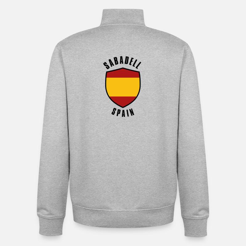 Sabadell Shield Spanien Farben - Unisex Organic Zip Sweatshirt von Stanley/Stella - Grau meliert