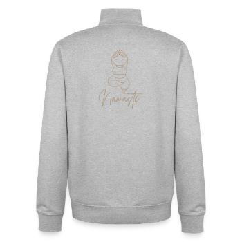 Yoga Namaste - Unisex Organic Zip Sweatshirt by Stanley/Stella - heather grey - Back - AI Model Male 185 light (185cm)