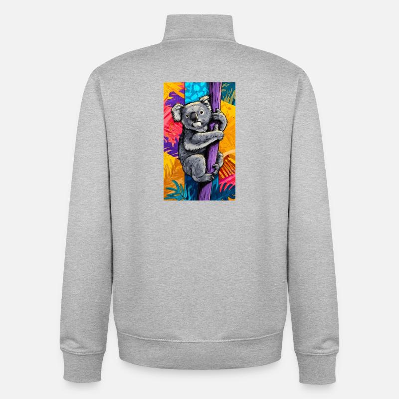 Koala - Unisex Organic Zip Sweatshirt von Stanley/Stella - Grau meliert