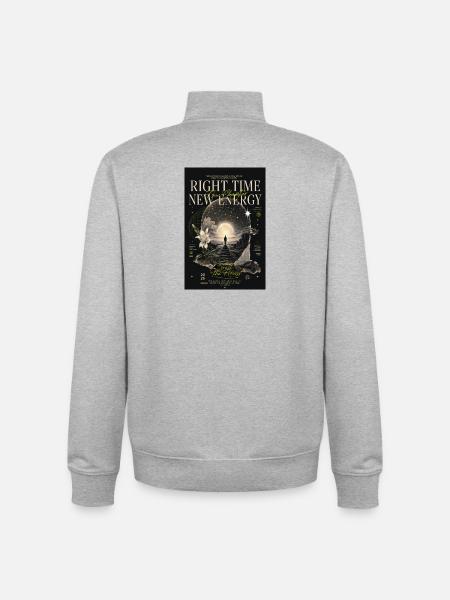 Right Time New Energy - Unisex Organic Zip Sweatshirt by Stanley/Stella - heather grey