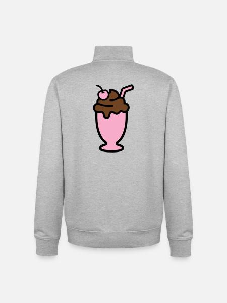 Milchshake Eiscreme Icon - Unisex Organic Zip Sweatshirt by Stanley/Stella - heather grey