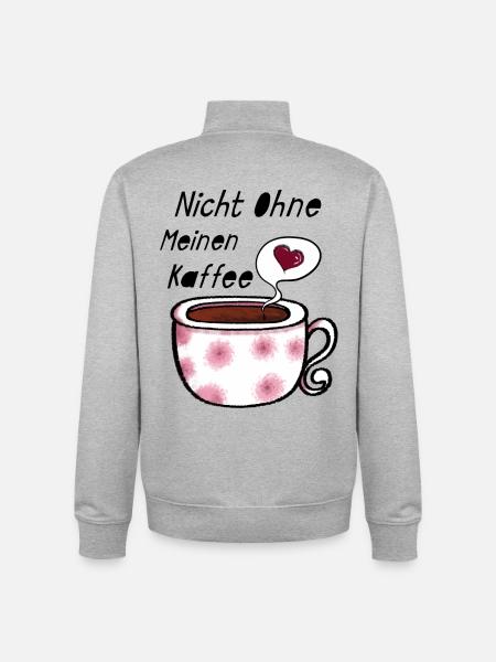 Nicht Ohne meinen Kaffee - Unisex Organic Zip Sweatshirt von Stanley/Stella - Grau meliert