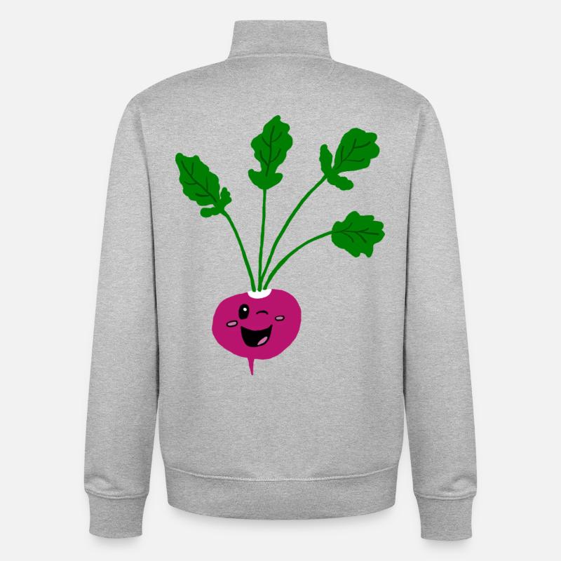 Radis mignons - Sweat zippé unisexe en coton bio Stanley/Stella - gris chiné