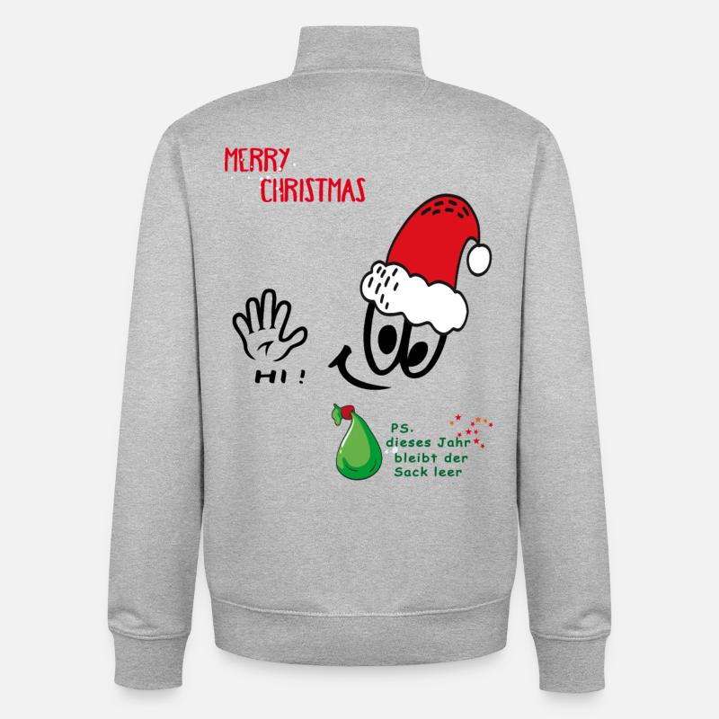 Weihnachtsmann, Merry Christmas, Comic - Unisex Organic Zip Sweatshirt von Stanley/Stella - Grau meliert