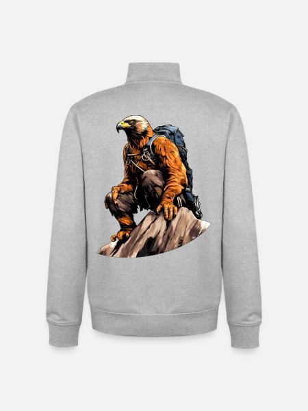 Adler Hiking / Mountaineering Adler - Unisex Organic Zip Sweatshirt by Stanley/Stella - heather grey