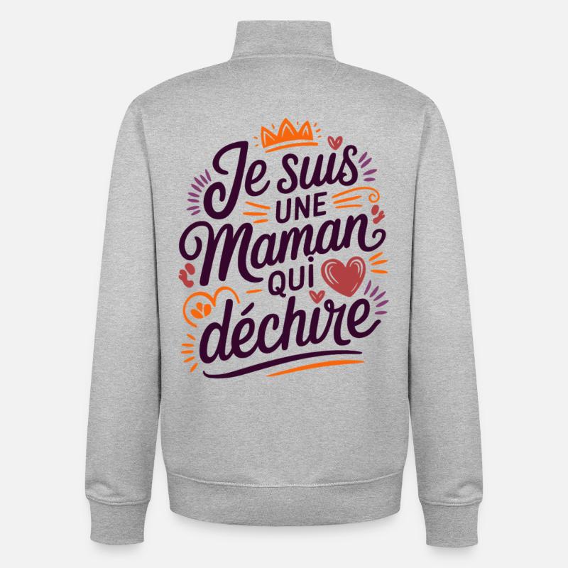 Ich bin eine Killer-Mutter - Unisex Organic Zip Sweatshirt von Stanley/Stella - Grau meliert