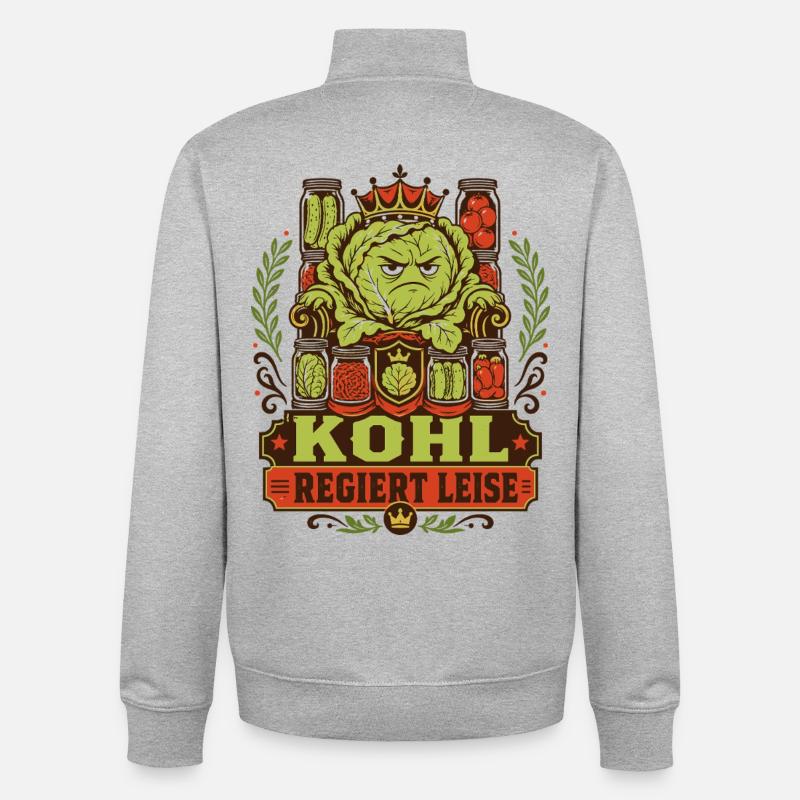 Kohl regiert leise - Unisex Organic Zip Sweatshirt von Stanley/Stella - Grau meliert