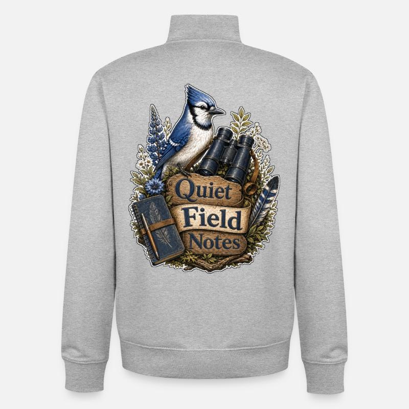 Quiet Field Notes Wolken - Unisex Organic Zip Sweatshirt von Stanley/Stella - Grau meliert