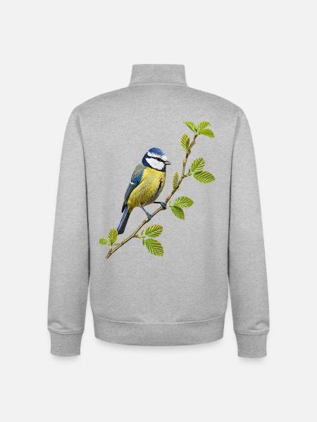 Bleu - Sweat zippé unisexe en coton bio Stanley/Stella - gris chiné