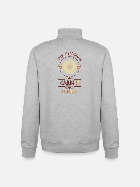 Cabin #15 in Camp Half Blood, Child of Hypnos - Unisex Organic Zip Sweatshirt by Stanley/Stella - heather grey