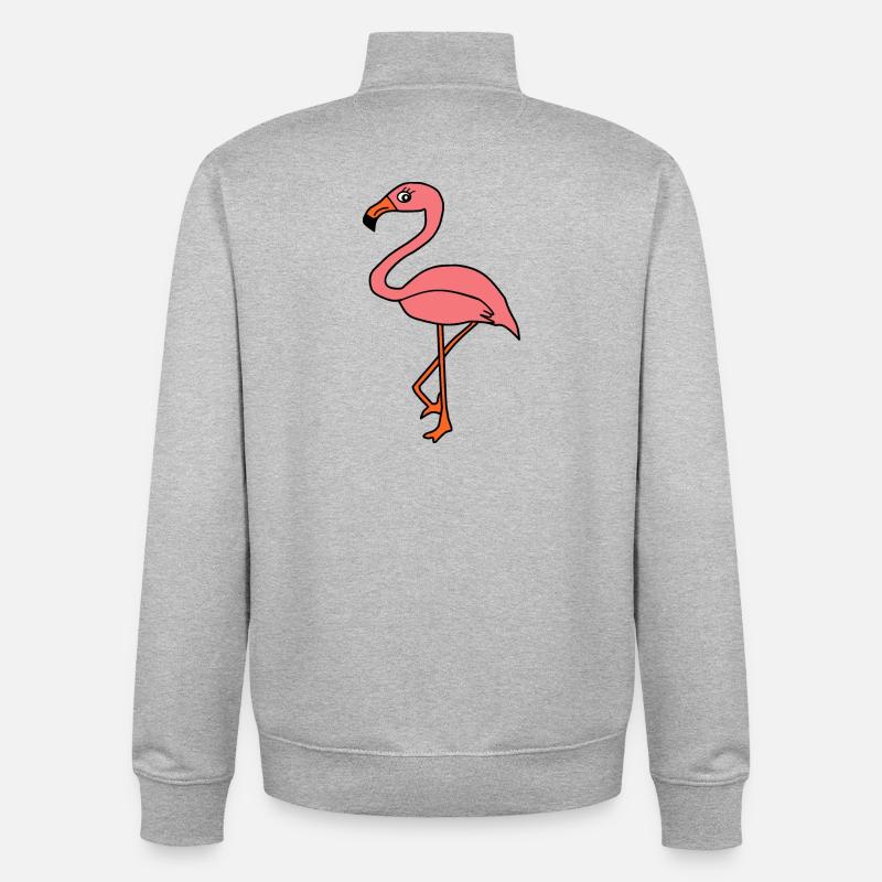 Flamingos Vogel Vögelchen Tiere Geschenk - Unisex Organic Zip Sweatshirt von Stanley/Stella - Grau meliert