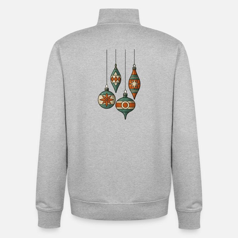 Boules de Noël - Joyeux Noël  - Sweat zippé unisexe en coton bio Stanley/Stella - gris chiné