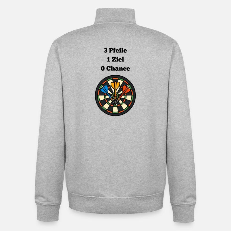 Volltreffer Dartboard Design - Unisex Organic Zip Sweatshirt von Stanley/Stella - Grau meliert