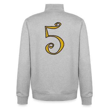 5. ANNIVERSARY. 5 YEARS. 5th ANNIVERSARY. CHILD - Unisex Organic Zip Sweatshirt by Stanley/Stella - heather grey - Back - AI Model Male 185 light (185cm)