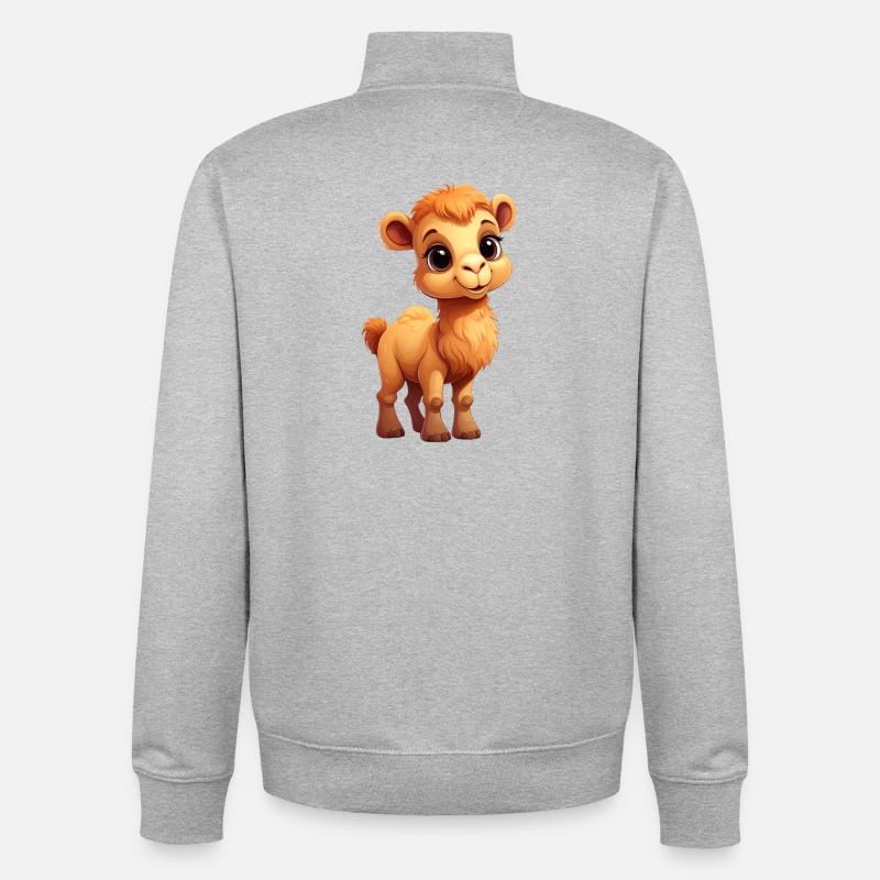 Kamel / Dromedar - Unisex Organic Zip Sweatshirt von Stanley/Stella - Grau meliert