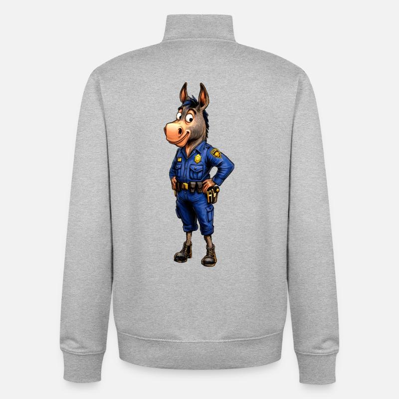 Polizei Esel - Unisex Organic Zip Sweatshirt von Stanley/Stella - Grau meliert