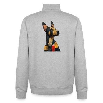 süßer Hund - Unisex Organic Zip Sweatshirt von Stanley/Stella - Grau meliert - Hinten - AI Model Male 185 light (185cm)