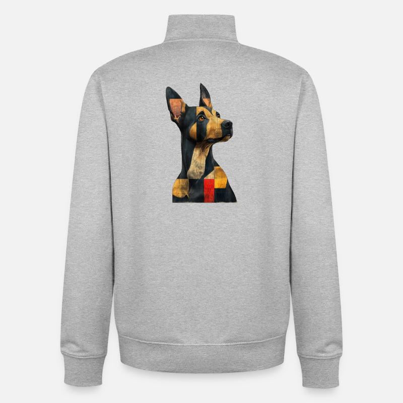 Chien mignon - Sweat zippé unisexe en coton bio Stanley/Stella - gris chiné