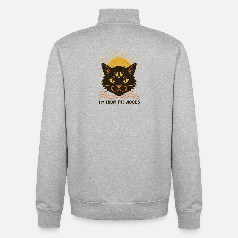 Ich komme aus dem Wald - Unisex Organic Zip Sweatshirt von Stanley/Stella - Grau meliert