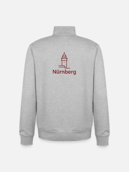 Nürnberg Turm Silhouette - Unisex Organic Zip Sweatshirt von Stanley/Stella - Grau meliert