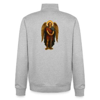 Schutzengel-Aura | Klassische Barockmalerei - Unisex Organic Zip Sweatshirt von Stanley/Stella - Grau meliert - Hinten - AI Model Male 185 light (185cm)