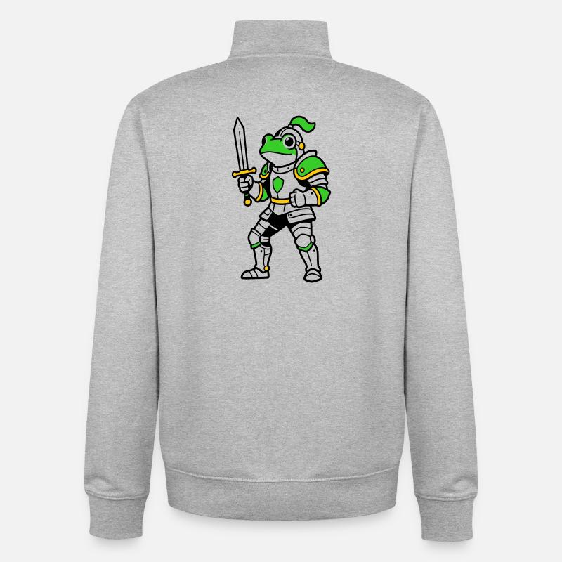 Froschritter - Unisex Organic Zip Sweatshirt von Stanley/Stella - Grau meliert