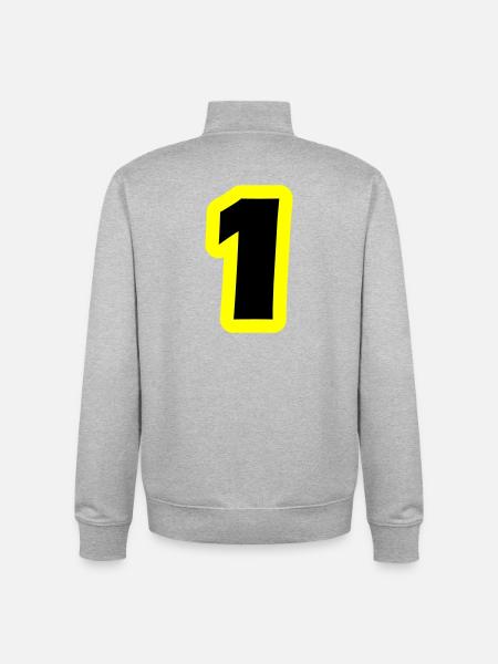 1 Symbole numérique - Sweat zippé unisexe en coton bio Stanley/Stella - gris chiné