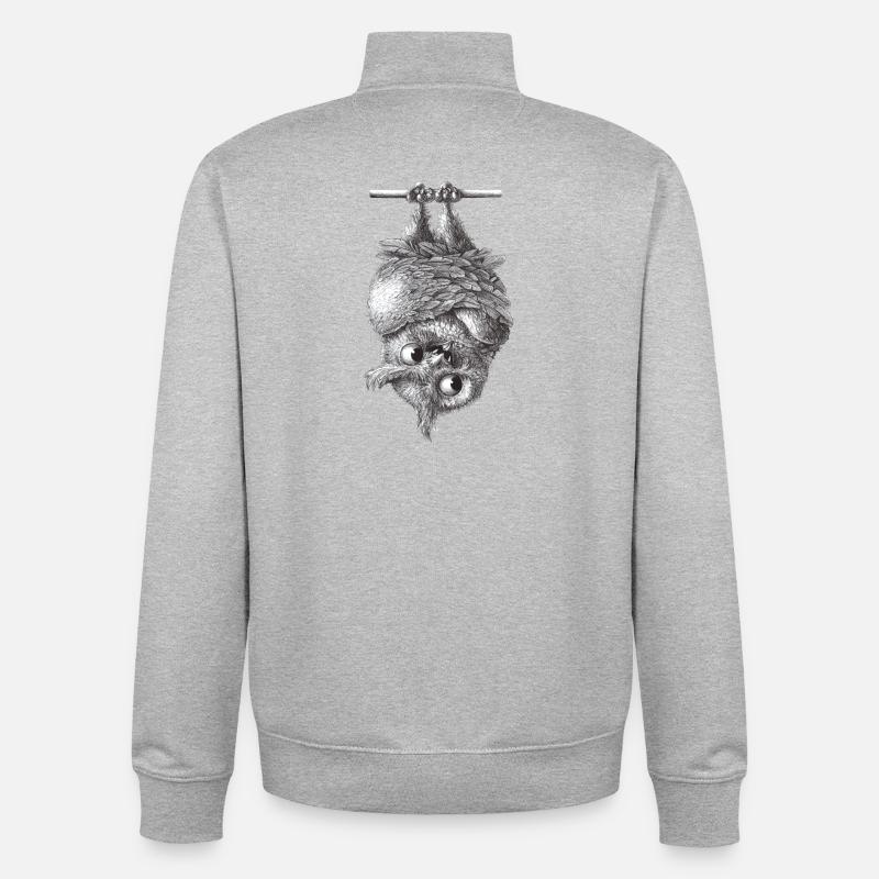 Vampire Owl - Dracula Owl - Sweat zippé unisexe en coton bio Stanley/Stella - gris chiné