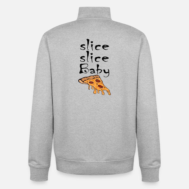 Slice Slice Baby Pizzastück - Unisex Organic Zip Sweatshirt von Stanley/Stella - Grau meliert