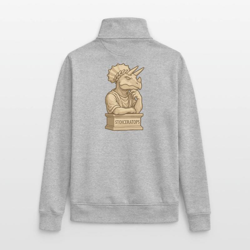 Stoiceratops Unisex Organic Zip Sweatshirt by Stanley/Stella