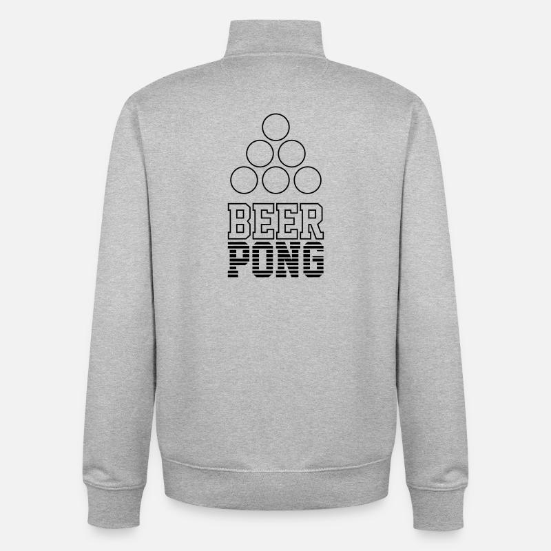 Bier Pong Logo 7 - Unisex Organic Zip Sweatshirt von Stanley/Stella - Grau meliert