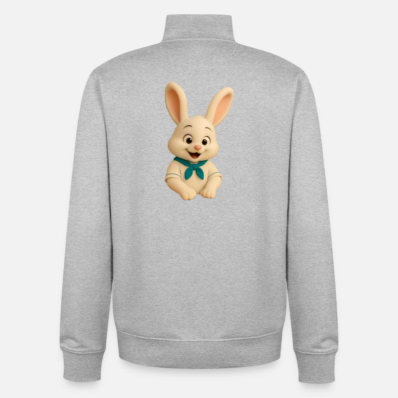 Chef Bunny - Sweat zippé unisexe en coton bio Stanley/Stella - gris chiné