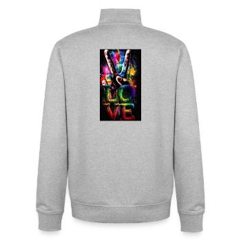 Mandala - Unisex Organic Zip Sweatshirt by Stanley/Stella - heather grey - Back - AI Model Male 185 light (185cm)