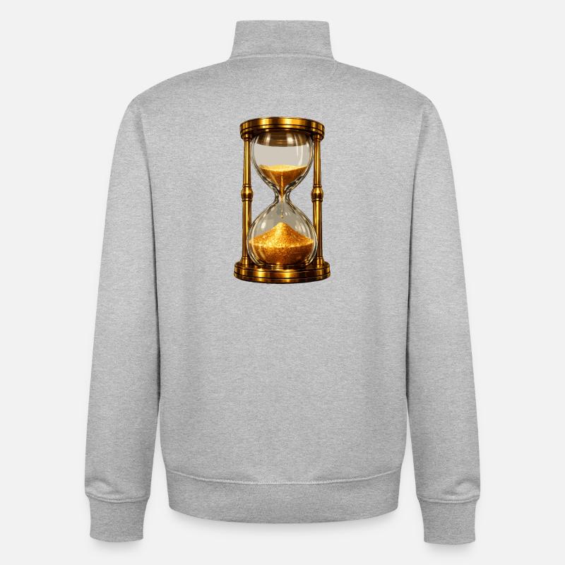 Sablier d’or - Sweat zippé unisexe en coton bio Stanley/Stella - gris chiné