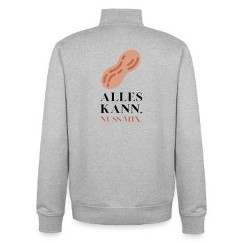 Alles kann Nuss Mix - Unisex Organic Zip Sweatshirt von Stanley/Stella - Grau meliert - Hinten - AI Model Male 185 light (185cm)
