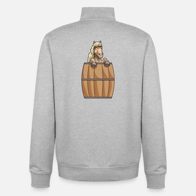 Baril de cheval - Sweat zippé unisexe en coton bio Stanley/Stella - gris chiné