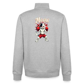 Funny Muay Thai Boxing Muay Thai - Unisex Organic Zip Sweatshirt by Stanley/Stella - heather grey - Back - AI Model Male 185 light (185cm)