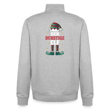 Weihnachten Der Durstige Elf - Unisex Organic Zip Sweatshirt von Stanley/Stella - Grau meliert - Hinten - AI Model Male 185 light (185cm)