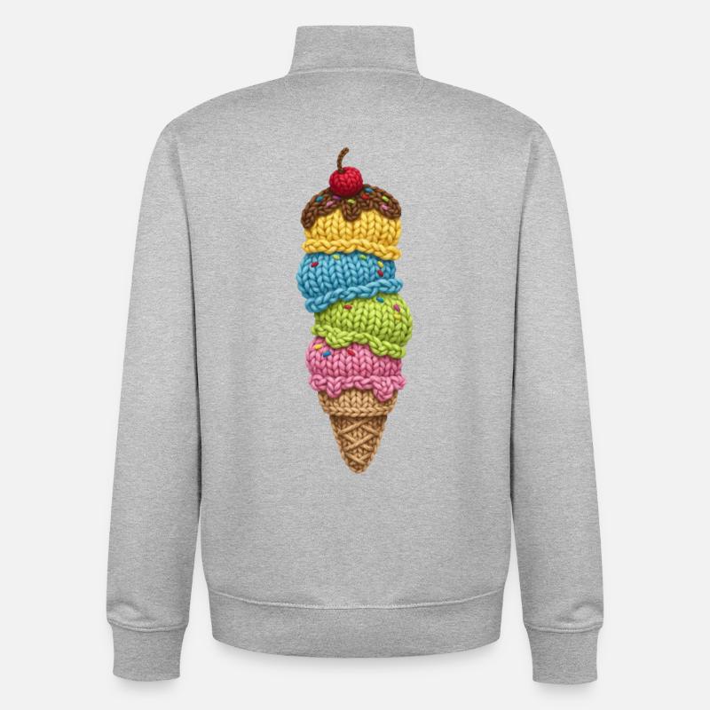 Glace - Sweat zippé unisexe en coton bio Stanley/Stella - gris chiné