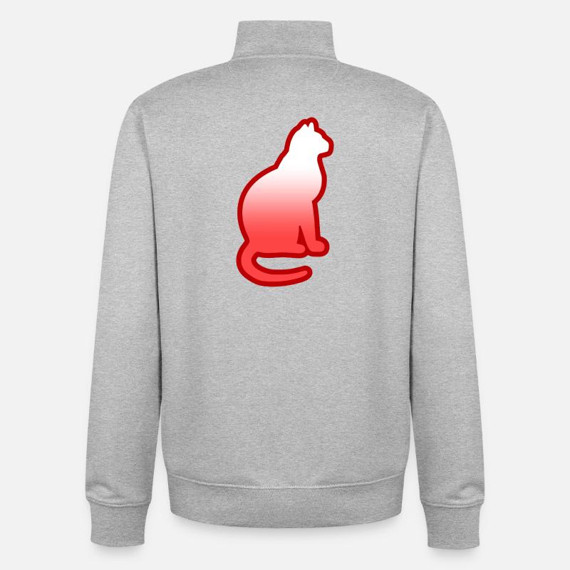 Cat - Unisex Organic Zip Sweatshirt by Stanley/Stella - heather grey