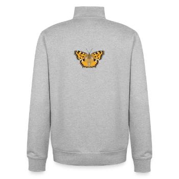 Schmetterlinge: Der Große Fuchs - Unisex Organic Zip Sweatshirt von Stanley/Stella - Grau meliert - Hinten - AI Model Male 185 light (185cm)