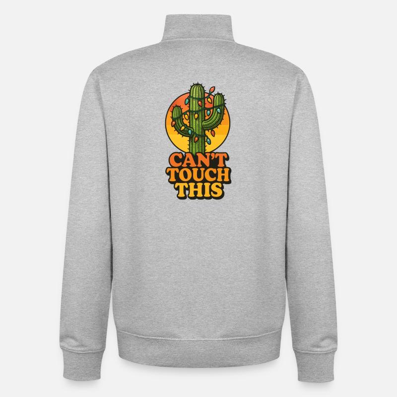 Weihnachtskaktus - Kann das nicht anfassen - Unisex Organic Zip Sweatshirt von Stanley/Stella - Grau meliert